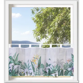WECKBRODT »Strelitzie« Schlaufen 1, Stk. tlg. Bistro, Voile, bedruckt, transparent, HxB 45x120cm, Gardine, Store,