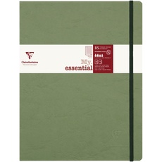 Clairefontaine 794463C - Notizbuch My.Essential Age Bag, Format B5 (19x25 cm), mit Fadenbindung, 96 Blatt nummeriert, liniert, Papier elfenbein 90g, Grün, 1 Stück