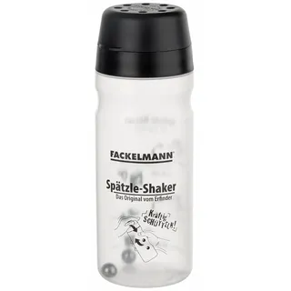 Fackelmann 42111 Spätzle-Mix-Shaker, Teigflasche für selbstgemachten Spätzleteig (Farbe: Schwarz/Transparent), Menge: 1 Stück, Weiss/Opulenter Garten