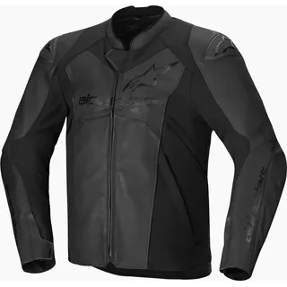 Alpinestars Faster V3, Lederjacke - Schwarz/Schwarz / 48