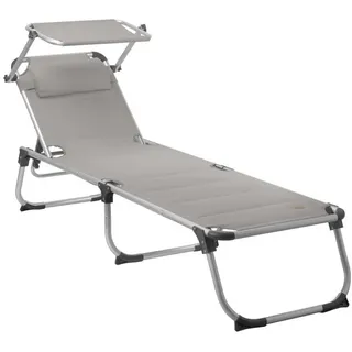 CampFeuer Sonnenliege 60 x 200 x 30 cm Grau
