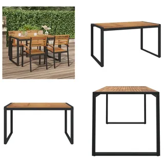 vidaXL Gartentisch mit Beinen in U Form 140×80×75 cm Massivholz Akazie - Gartentisch - Gartentische - Außentisch - Terrassentisch - Braun
