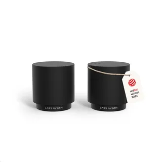 LARS NYSØM Salz und Pfefferstreuer-Set | Edelstahl Salzstreuer, Minimalistisches Design Gewürzstreuer, leicht nachfüllbar (Carbon Black)