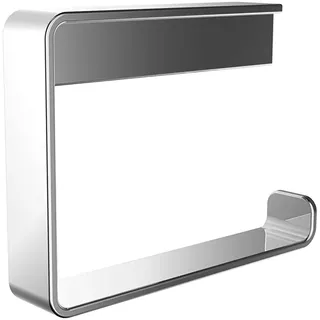 EMCO Loft Toilettenpapierhalter zur Wandmontage, moderner Papierhalter ohne Deckel, hochwertiger Papierhalter aus Aluminium, chrom