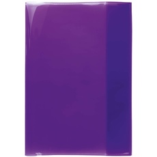 HERMA 19608 Heftumschläge A4 Transparent Violett Lila, 10 Stück, Hefthüllen aus strapazierfähiger, abwischbarer & extra dicker Polypropylen-Folie, durchsichtige Heftschoner Set für Schulhefte, farbig