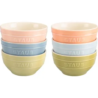 Staub Ceramique Schüsselset Macaron, 400 ml, Müslischüsseln, Servierschüsseln, Dessertschalen, gemischte Farben, Keramik, 12 cm, 6-tlg