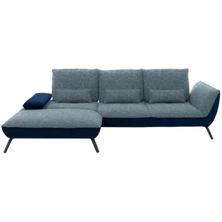 Moderano Ecksofa , Blau , Metall , Ottomane links, L-Form , 301x191 cm , Typenauswahl, Fußauswahl, Lederauswahl, Stoffauswahl, Sitzqualitäten, seitenverkehrt erhältlich, Hocker erhältlich, Rücken echt, individuell planbar , Wohnzimmer, Sofas & Couches, Wohnlandschaften, Ecksofas