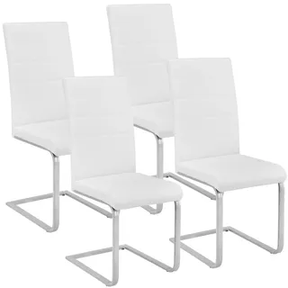 Tectake tectake® Schwingstühle, Kunstleder 4er Setweiß