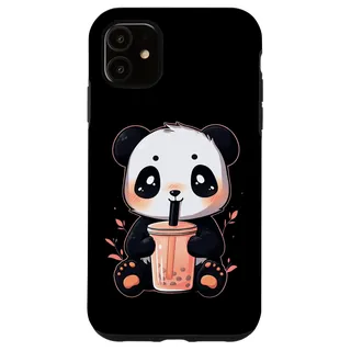 Panda Bär Boba Tea Bubble Tea Anime Kawaii Hülle für iPhone 11