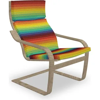 ABAKUHAUS Fiesta Poäng Sessel Polster, Bunte Regenbogen-Skala, Sitzkissen mit Stuhlkissen mit Hakenschlaufe und Reißverschluss, Mehrfarbig