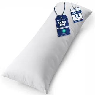 Utopia Bedding Seitenschläferkissen Körperkissen Schwangerschaftskissen | 40x145 cm Weiß Bezug aus weicher Mikrofaser Schwangerschaftskissen Polyesterfüllung Beinstütze Nackenstütze Langes Kissen