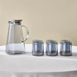 KARACA Serene 7-teiliges Gläser Set Anthrazit
