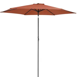 KINGSLEEVE® Sonnenschirm 300cm UV Schutz 80+ Abdeckung Kurbel Knickbar Rund Balkon Terrasse Garten Balkonschirm Kurbelschirm Marktschirm Terracotta - Orange