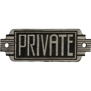 Wandschild Wandplakette Gusseisen Art Deco Sign Private