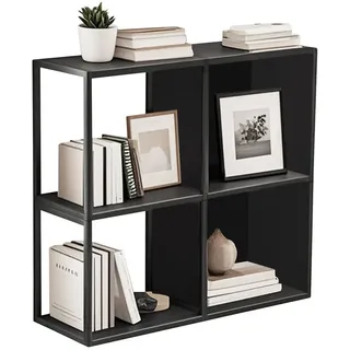 [en.casa] Wandregal 4 tlg. Schwarz