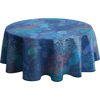 Le linge de Jules Tischdecke, schmutzabweisend, Koralle, rund, 160 cm