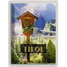 Blechschild 30x40 cm - Tirol Österreich Jesud Christus Natur