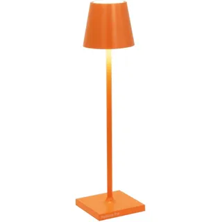 Zafferano, Poldina Micro Lampe, Kabellose, Wiederaufladbare Tischlampe mit Touch Control, Geeignet für Wohnzimmer und Außenbereich, Dimmer, 2200-3000 K, Höhe 27,5 cm, Farbe Orange