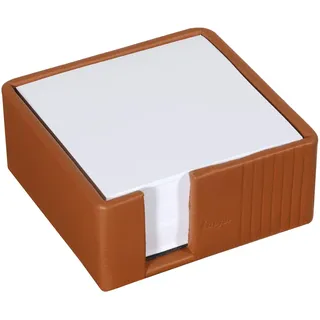 Läufer 39059 La Linea Zettelbox, naturgenarbtes Rindsleder, terrakotta, Handgefertigt aus Echtleder in Deutschland, Zettelkasten aus Leder