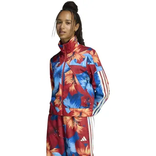 adidas Women's x Farm Rio House of TIRO Track TOP, Light Blue/Tactile red/Cream White, XXS