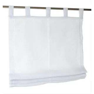 Kutti Raffrollo Schlaufenrollo Brondby Weiss halbtransparent Breite 60 cm x Höhe 145 cm
