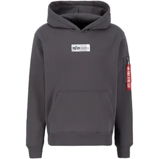 Hoodie ALPHA INDUSTRIES "Metal Plate Hoodie", Damen, Gr. S, grau (vintage grau), Obermaterial: 80% Baumwolle, 20% Polyester, regular fit, Sweatshirts Hoodie