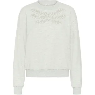 Sweatshirt KAFFE "Sweatshirt KAdaniela", Damen, Gr. XS, grau (light grau melange), Obermaterial: 60% Baumwolle CO. 40% Polyester PES., Sweatshirts Sweatshirt