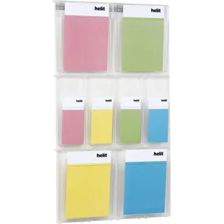 Helit Wandprospekthalter the placativ transparent DIN A4, 1/3 DIN A4 8 Fächer