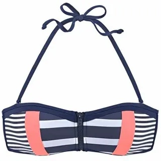 KangaROOS Bandeau-Bikini-Top Damen marine-weiß Gr.34 Cup C/D