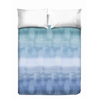 PENSIERI DELICATI Tagesdecke für Doppelbett, 260 x 280 cm, Einzelbett, 100% Piqué-Baumwolle, ideal als Überwurf für Doppelbett, Regenbogen-Muster, Hellblau, 100% Made in Italy