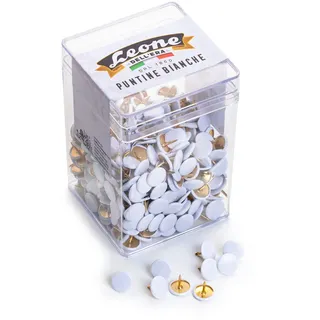 Leone Dell'Era Bunte Reißzwecken Löwe des Era - Weiß in Dose mit 500 Stück