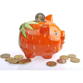 by-Bers Möchtegern-Sparschwein, Spardose Handarbeit aus Keramik als Erdbeere, Zebra, Tiger, Wassermelone, Marienkäfer, Maiskolben, Leopard, Karotte Hier: (Zebra) (MG:Spar_Karotte)