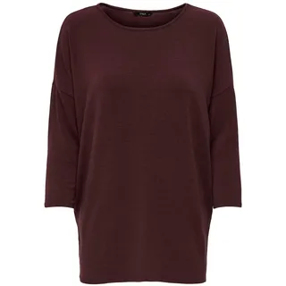 ONLY Damen Dünner Strickpullover | 3/4 Langarm Rundhals Shirt | Knitted Basic Stretch Sweater ONLGLAMOUR, Farben:Rot-Braun, Größe:M