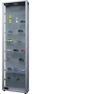 VCM Standvitrine Edana Maxi 33 x 113 x 18 cm Silber