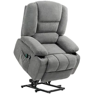 Homcom Fernsehsessel Homcom Chenille 90 x 102 x 97 cm Grau elektrisch mit Liegefunktion
