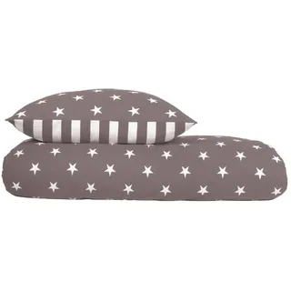 SCHIESSER Sterne Feinbiber Taupe 135 x 200 cm + 80 x 80 cm