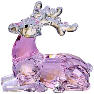 DOJOZ Kristall-Sika-Hirsch-Tiere, schöne, elegante Basteldekorationen für Zuhause, Weihnachtsdekoration, Sammlerstück, Geburtstagsgeschenke, Rentier-Figuren (Rosa)
