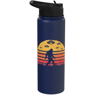 Bigfoot UFO Abduction - Vintage BELIEVE Retro Stainless Steel Insulated Water Bottle