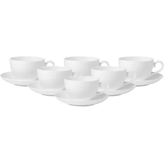 Villeroy & Boch Kaffeetasse mit Untertasse 0,26 l Weiß 6 St.