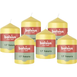 Bolsius Essentials Stumpenkerze 8 cm 6 St. frischgelb