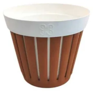 ECOPLAST S.r.l. Kreta Terrakotta/Weiß Vase d.20, wie abgebildet