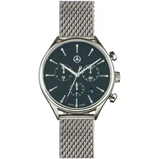 Mercedes-Benz Original Damen Armbanduhr Edelstahl Sport Fashion Silber/Schwarz
