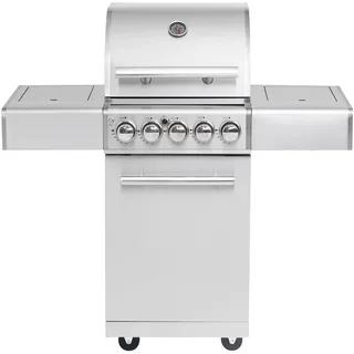 ALLGRILL Gasgrill CHEF S Edelstahl mit Steakzone, Backburner und Air System