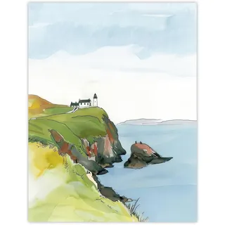 Artery8 Schottland Mull of Kintyre Leuchtturm Ungerahmter großer Druck 46x61 cm