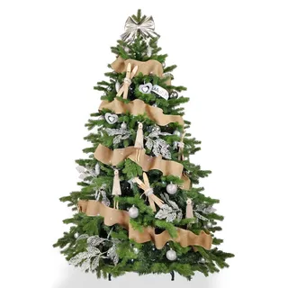Geschmückter künstlicher weihnachtsbaum mit 100 Stk Kugeln NORTHERN WINTER 210 cm mit Metallständer - Bunt