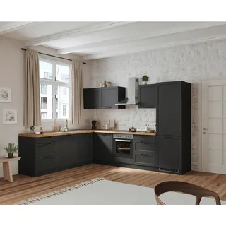 Held Eckküche , Grau, Eiche Wotan , Metall , 6 Schubladen , seitenverkehrt montierbar, L-Form, nur wie online abgebildet bestellbar , 300x240 cm , Made in Germany , Küchen, Küchenzeilen & Küchenblöcke, Eckküchen, Eckküchen ohne Geräte