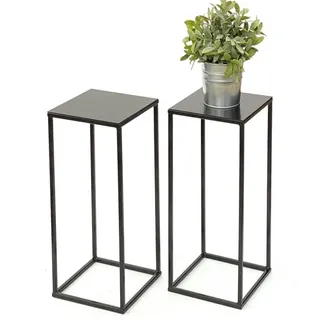 DanDiBo Ambiente DanDiBo Blumenhocker Metall Schwarz Eckig 62,5 cm Blumenständer Beistelltisch 434 Blumensäule Modern Pflanzenständer Pflanzenhocker