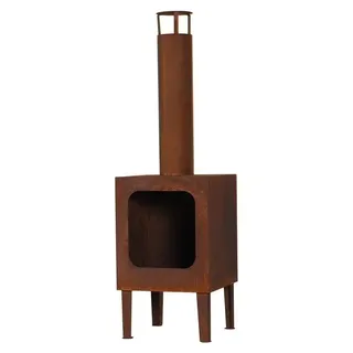 GARDENER 200-3 Gartenkamin Kamin Terrassenofen rostoptik 35x35 cm - Braun