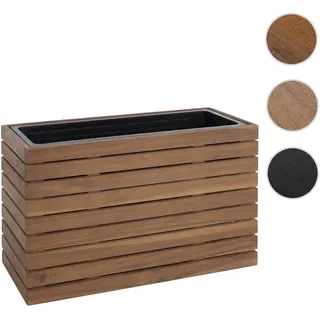 Pflanzkasten HWC-L21, Pflanzkübel Blumentopf Hochbeet, eckig 41x63x23cm Outdoor Akazie Holz FSC®-zer