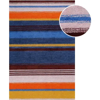 WECON HOME »Petrol« rechteckig 7 mm Höhe handgefertigt, pflegeleicht, gestreift, Wohnzimmer, Schlafzimmer,